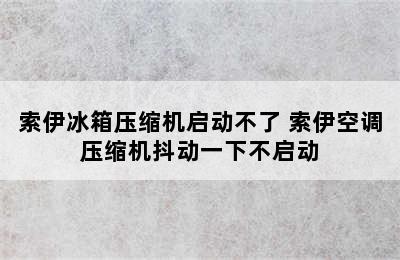 索伊冰箱压缩机启动不了 索伊空调压缩机抖动一下不启动